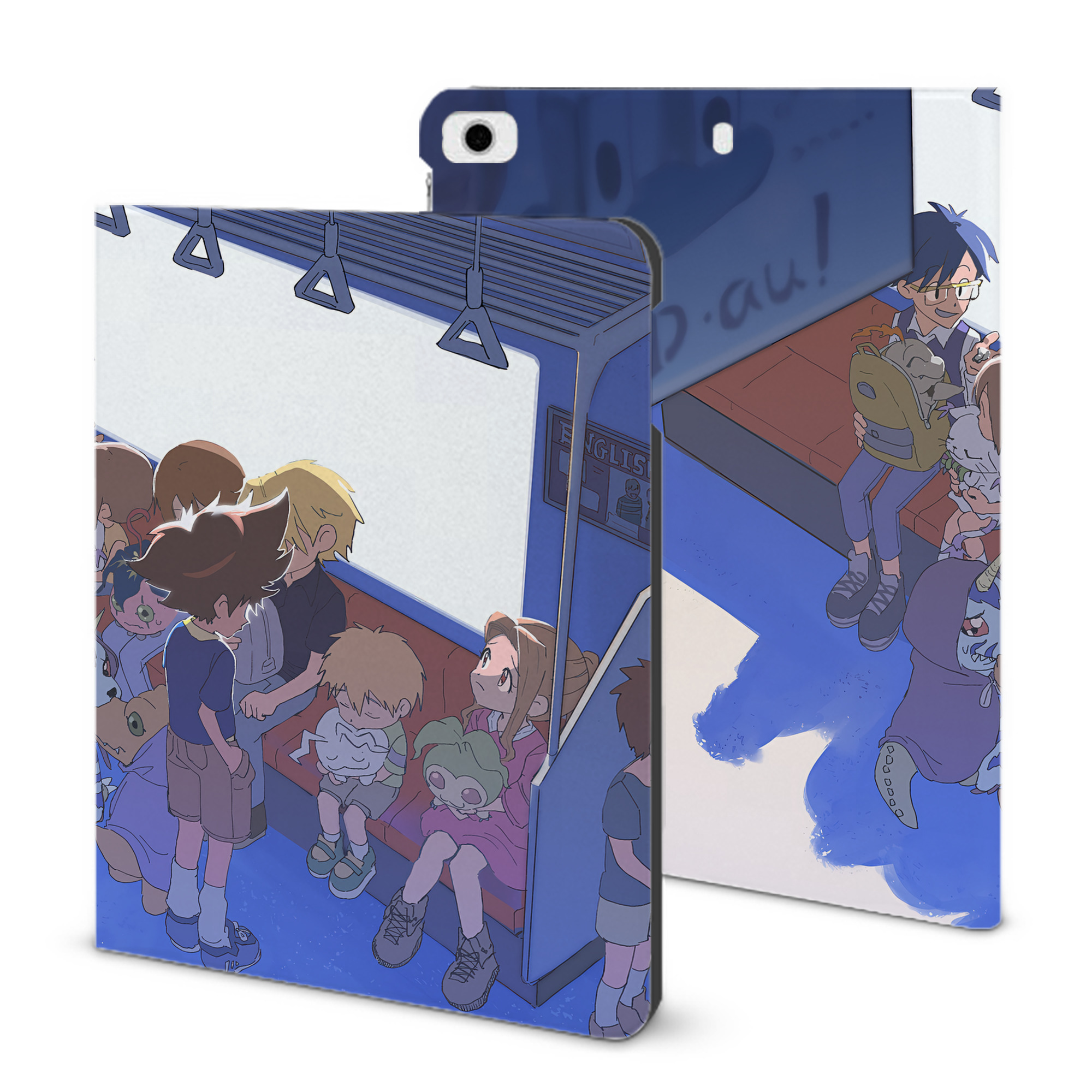 （画像用） Digimon デジタルモンスター/デジモン IPad ケース ブック型 PUレザー TPU 耐衝撃 軽量 薄型 ペン収納なし 全面保護 IPad 各モデル対応
